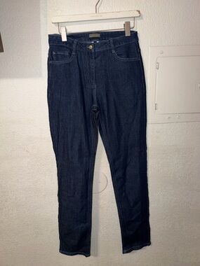 High-Rise Dark Blue Women's Jeans - Classic Slim Fit
